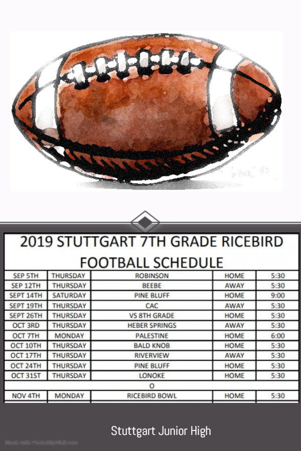 7th Grade Football Schedule | Stuttgart Jr. High